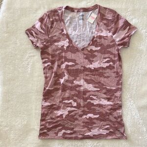 Pink VS Army Print Top